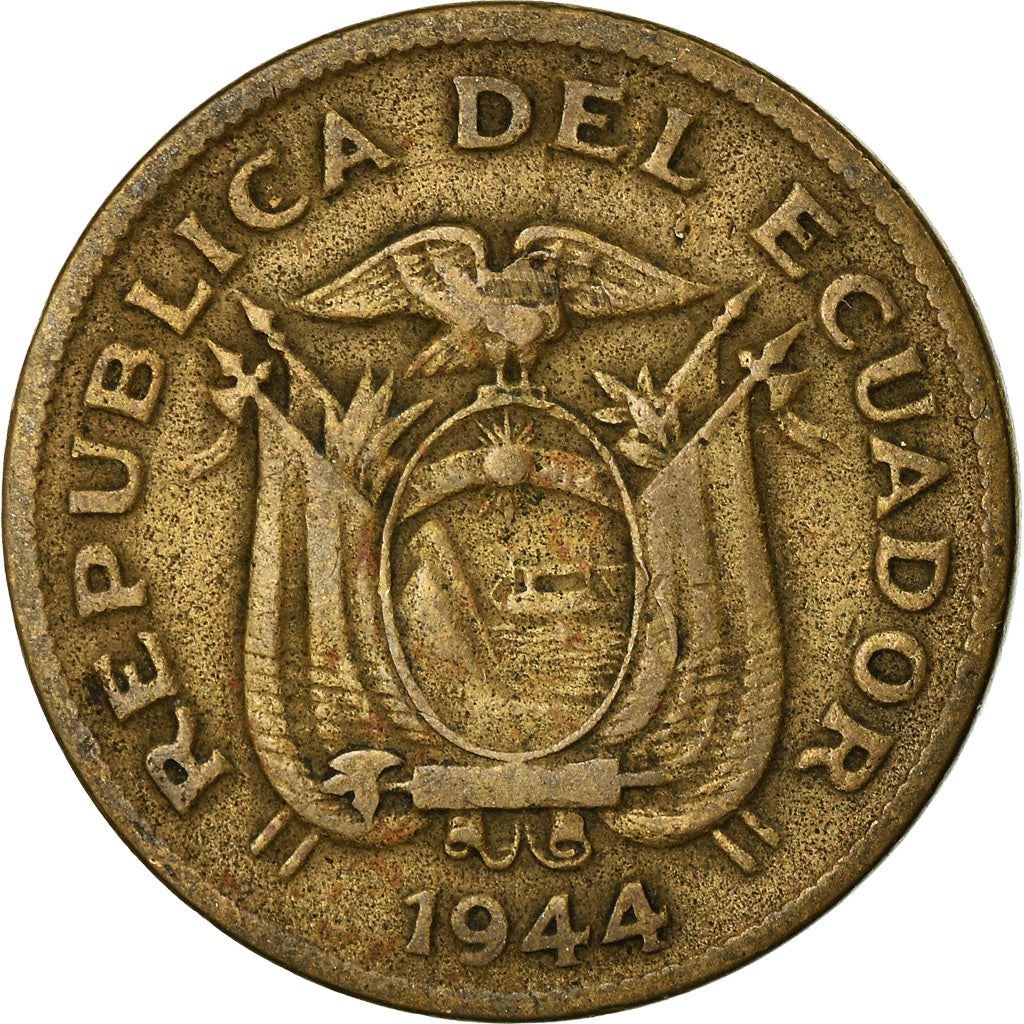 Ecuador | 20 centavos-mønt | Messing | Krans | KM:77.1a | 1942-1944