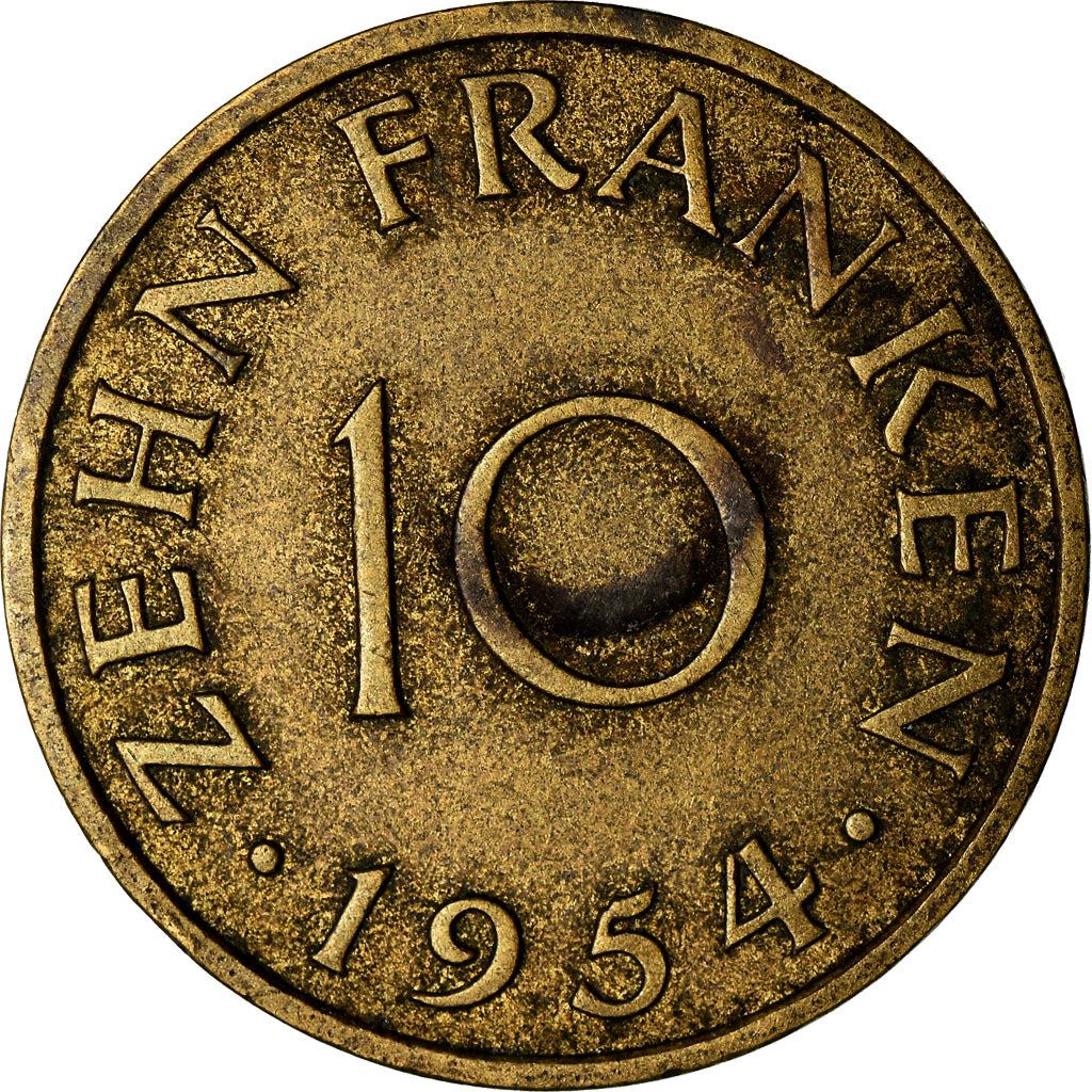 Saar | 10 Franken Coin | Industrial scene | Km:1 | 1954