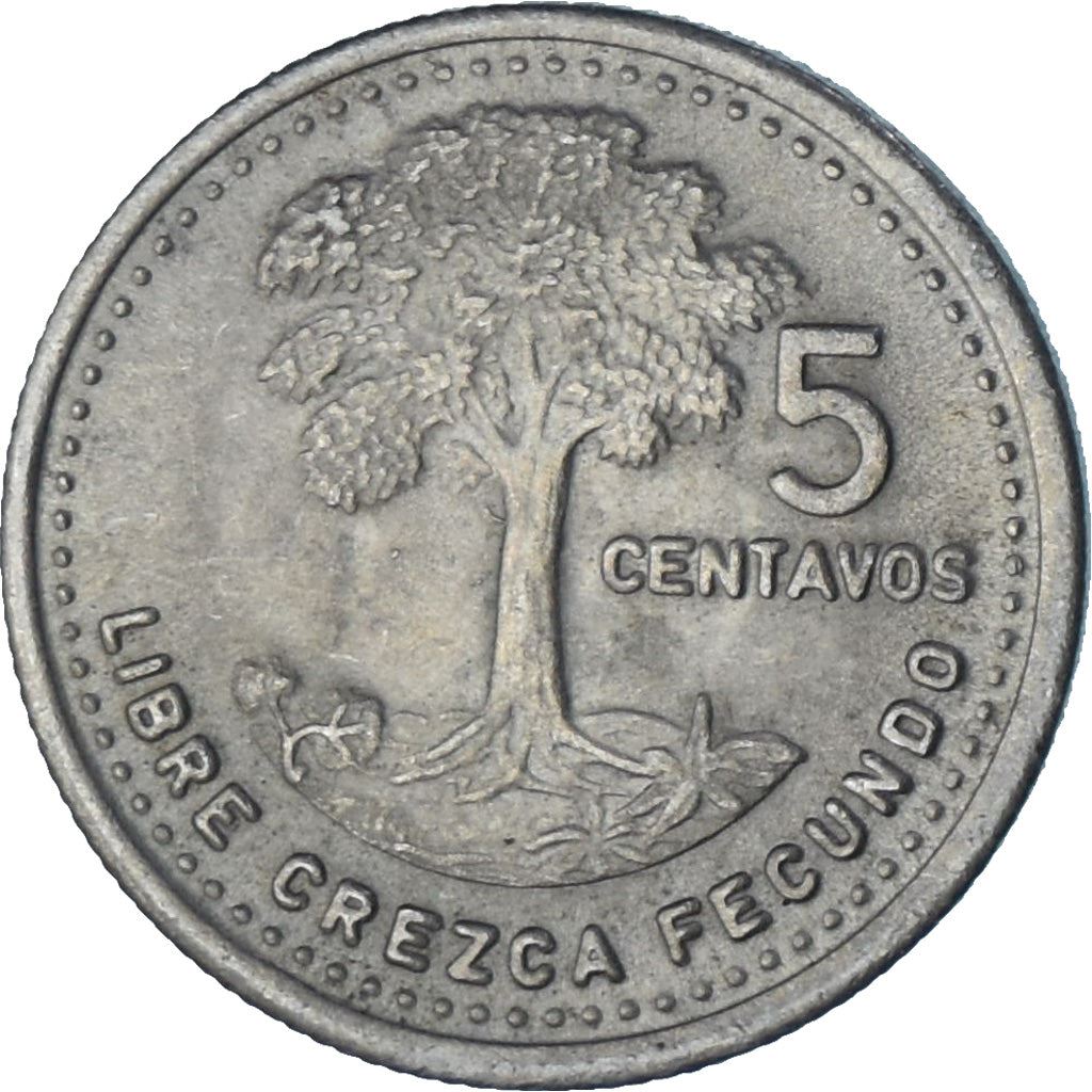 Guatemala | 5 Centavos Coin | Kapok Tree | Km:276 | 1977 - 2010