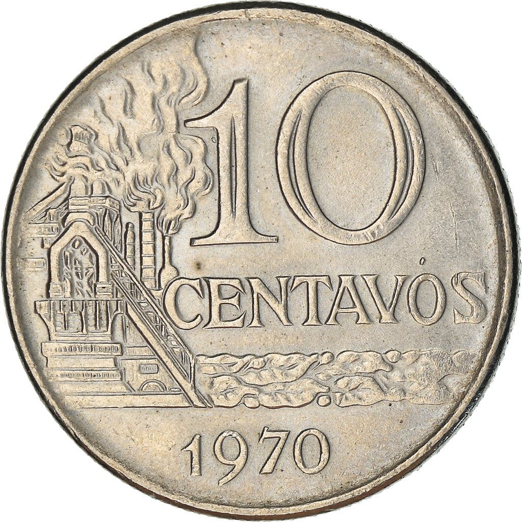 Brasil | Moneda de 10 Centavos | Efigie | Km:578 | 1967 - 1970