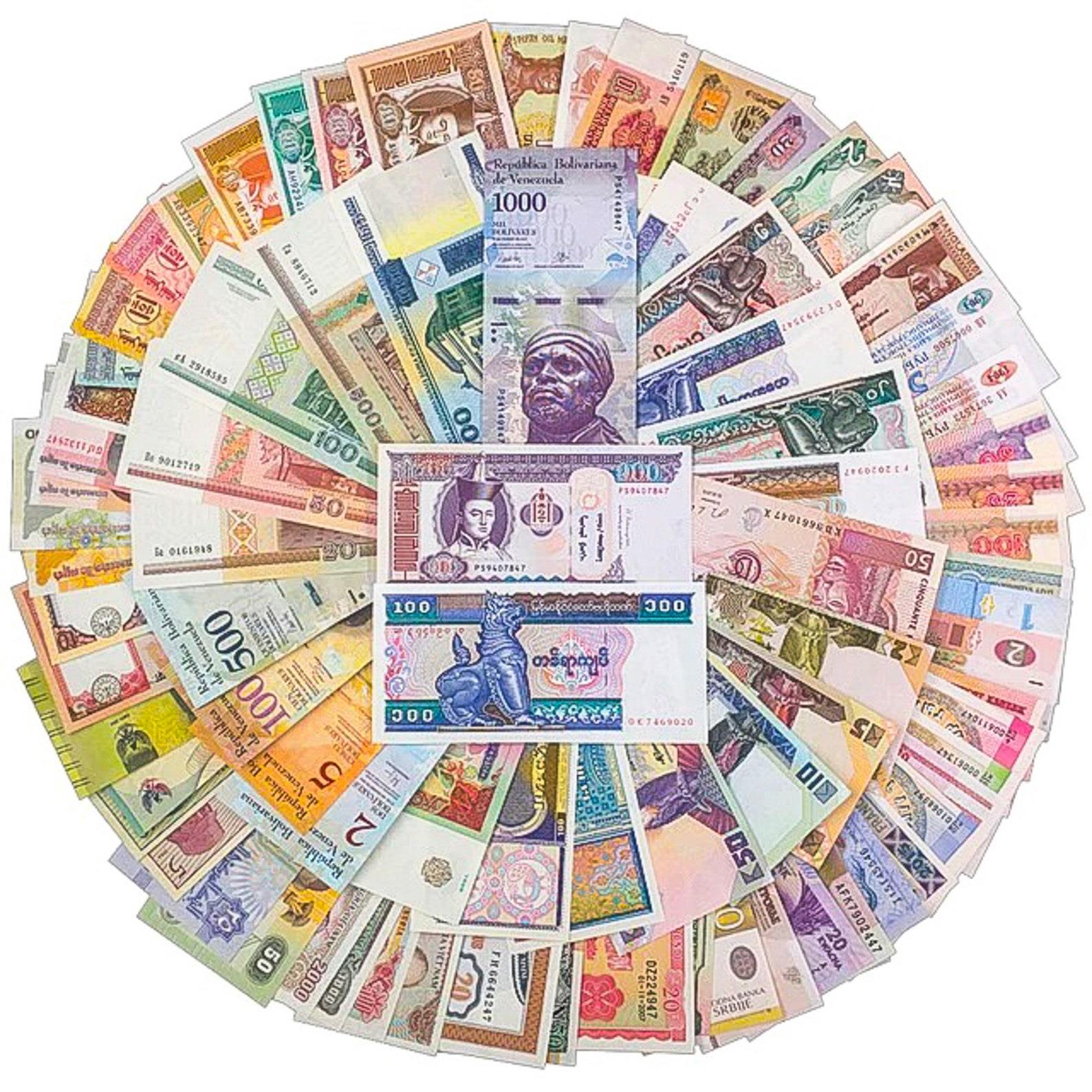 10 - 300 Mixed World Banknotes | 50+ Unique Countries | Genuine Currency | UNC Notes