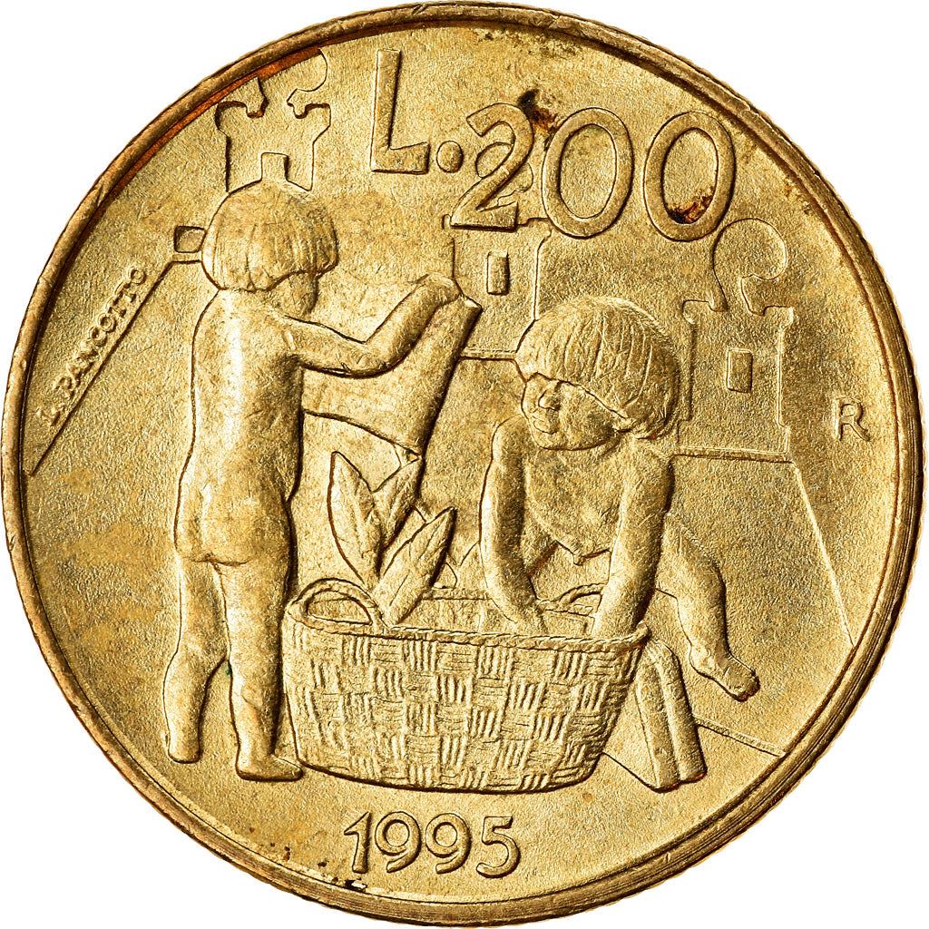 San Marino | 200 Lire Coin | Children | Km:329 | 1995