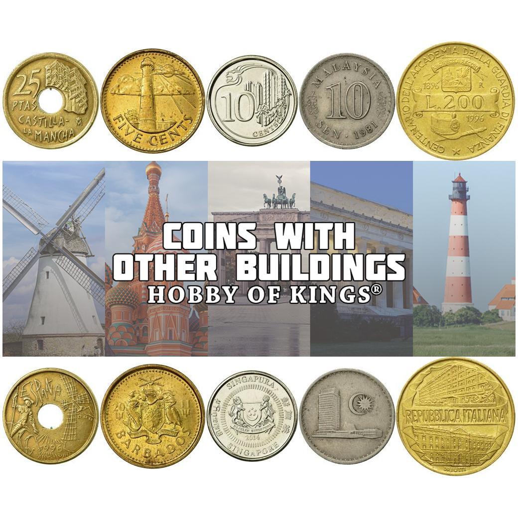 Coin Collection | Historic Buildings | Lighthouses | Ports | Windmills | Skyscrapers | Airports | Houses | Gates | Monuments | Banks | Theaters