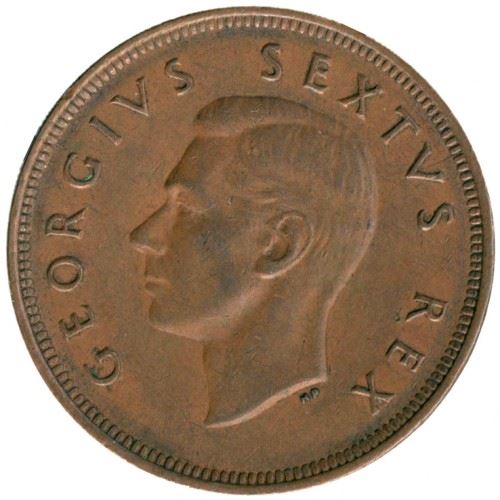 South Africa 1 Penny Coin | George VI SOUTH AFRICA - SUID AFRIKA | KM34.1 | 1948 - 1950