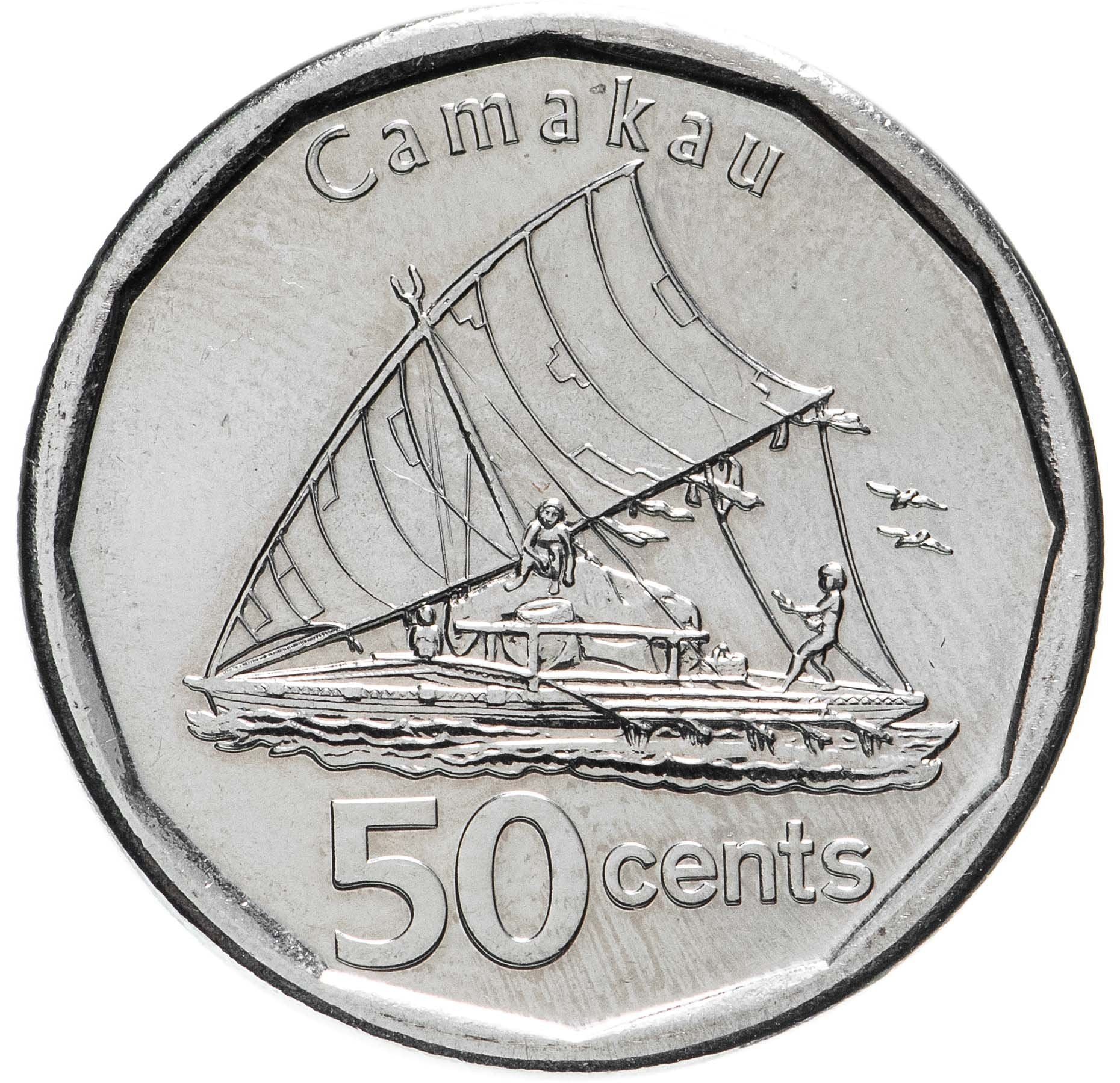 Fiji | 50 Cents Coin | Canoe | Km:335 | 2012 - 2017