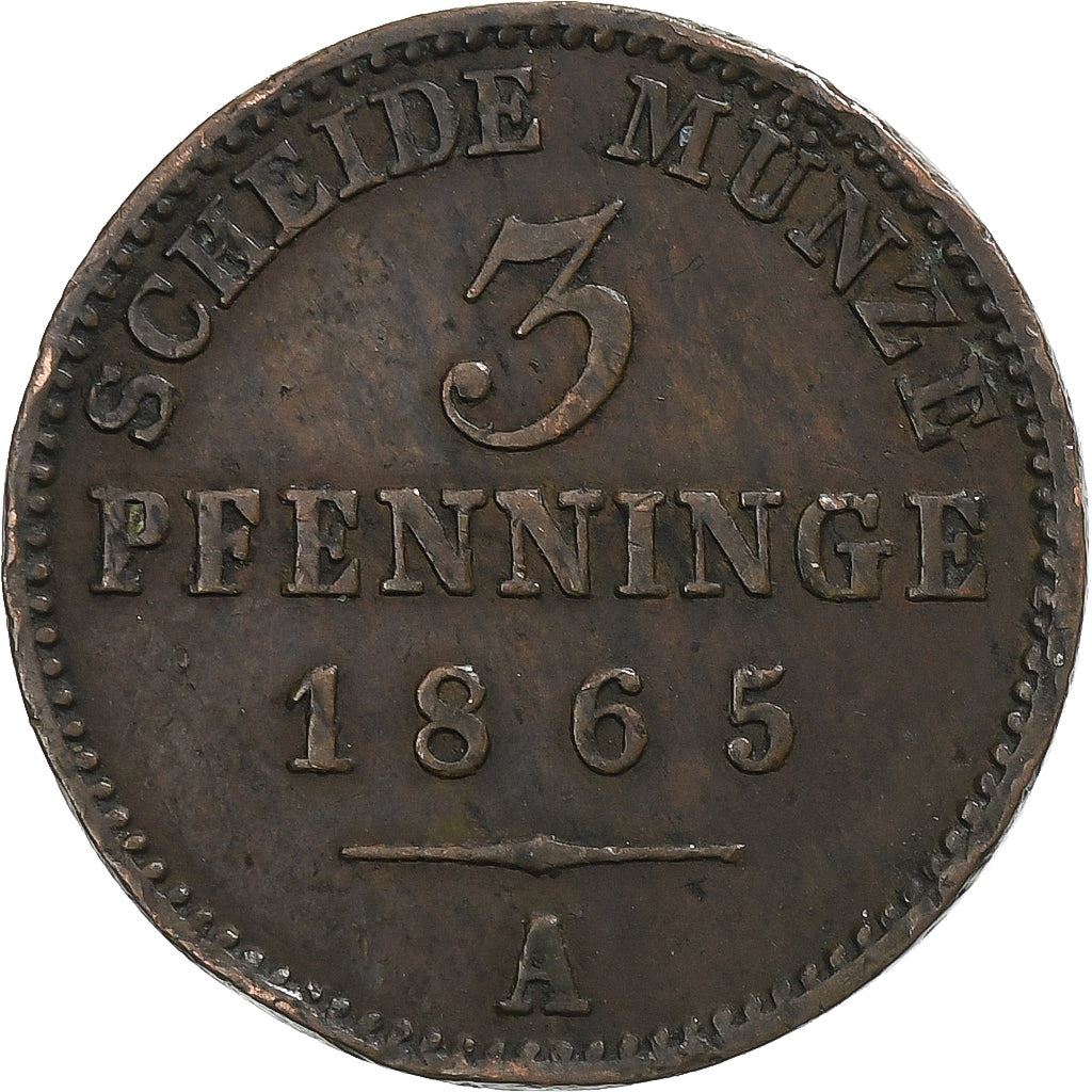 Kingdom Of Prussia | 3 Pfennigs Coin | William I | Km:482 | 1861 - 1873