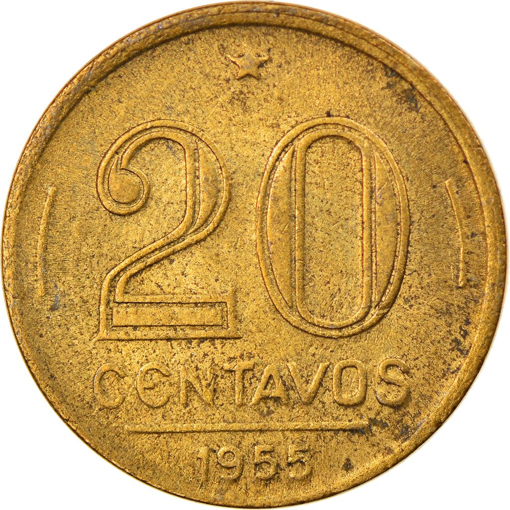 Brazil | 20 Centavos Coin | Ruy Barbosa | Km:562 | 1948 - 1956
