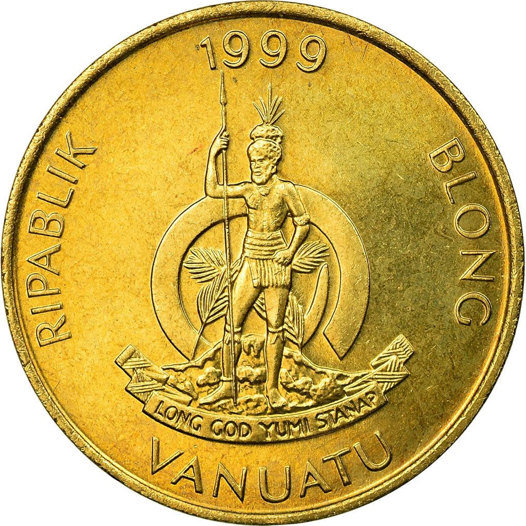 Vanuatu | 5 Vatu Coin | Melanesian Warrior | Triton Conch Shell | Km:5 | 1983 - 2009