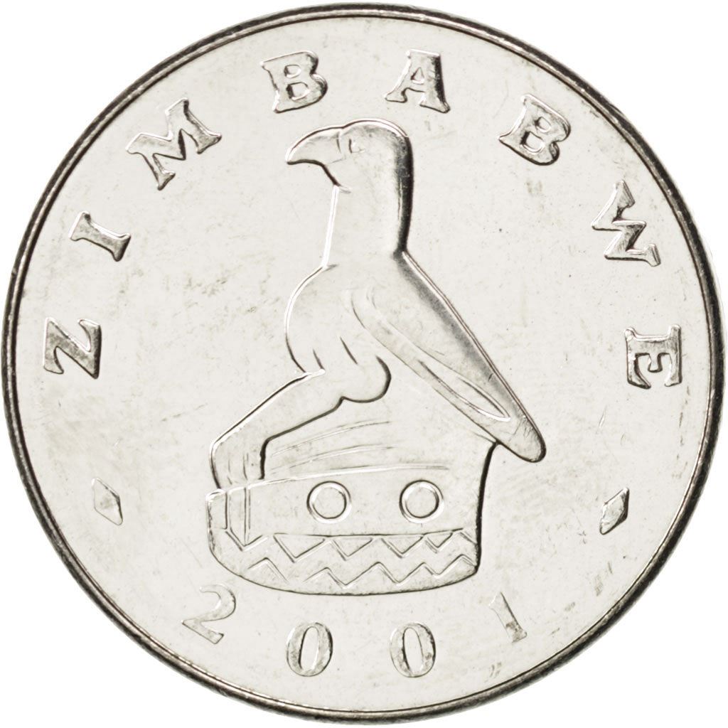 Zimbabwe | 50 Cents Coin | Radiant sun rising | Km:5A | 2001 - 2003
