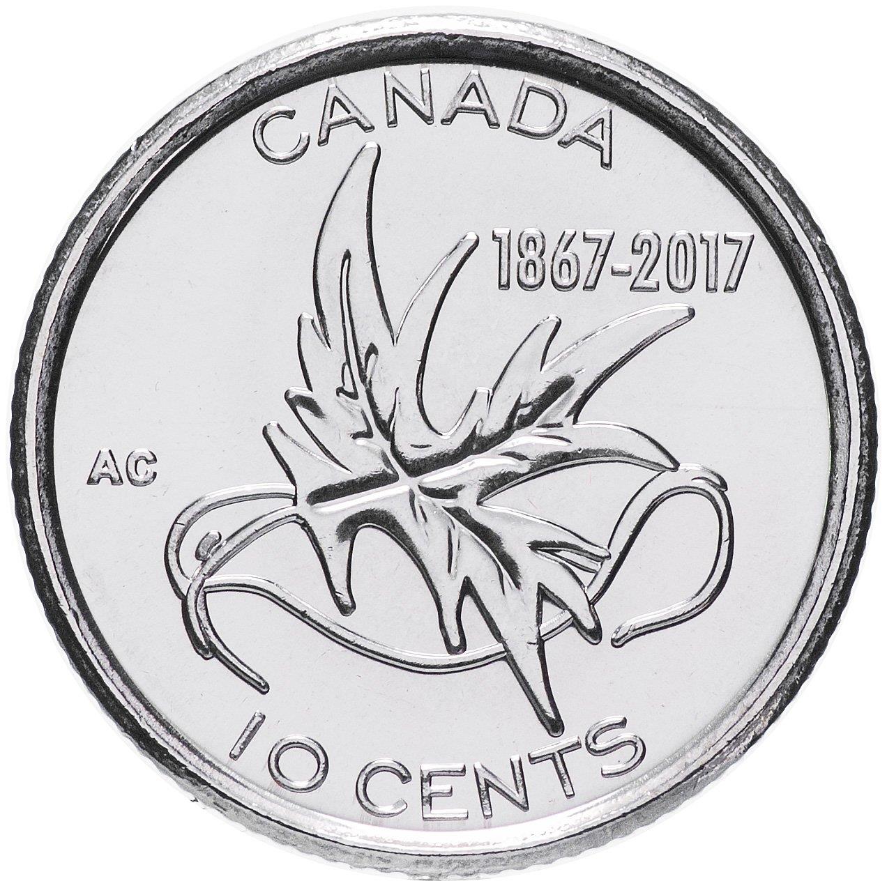 Canada | 10 Cents Coin | 2017 | 150th Anniversary of Canada | Wings of Peace | Nickel plated Steel | Commemorative