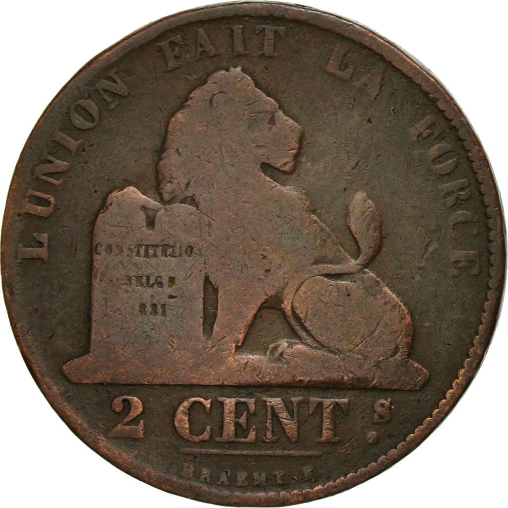 Belgique | Pièce de 2 centimes | Léopold Ier | Cuivre | KM : 4.1-4.4 | 1833-1865