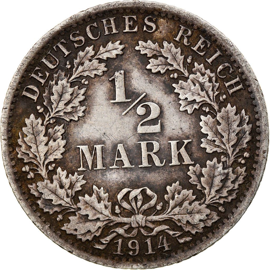 German Empire 1/2 Mark Coin | Deutsches Reich | Wilhelm II | Type 2 | KM17 | 1905 - 1919