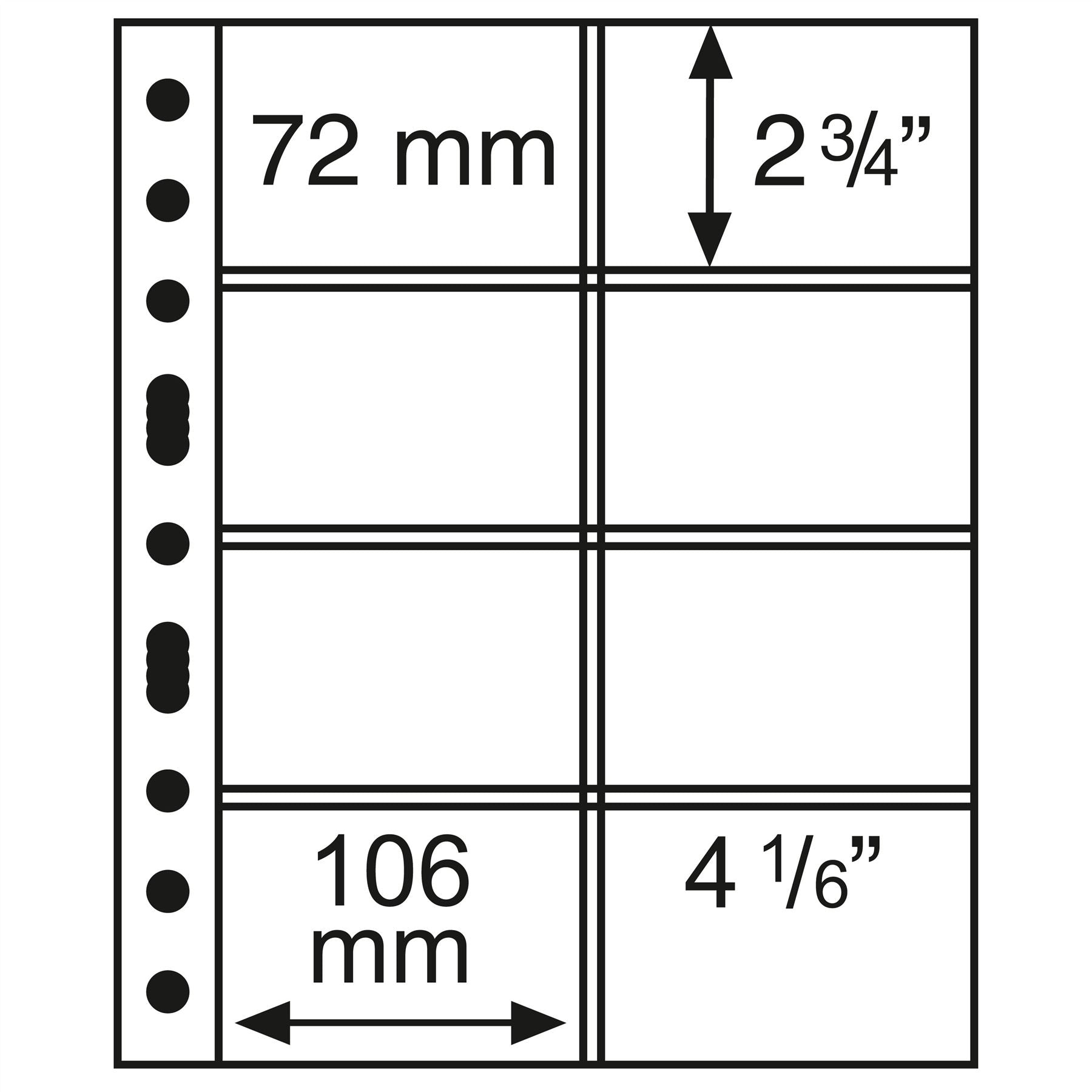 GRANDE Pocket Sheets for Ring Binders | Packs of 5 | Different Pocket Configurations | 2 Colors Available