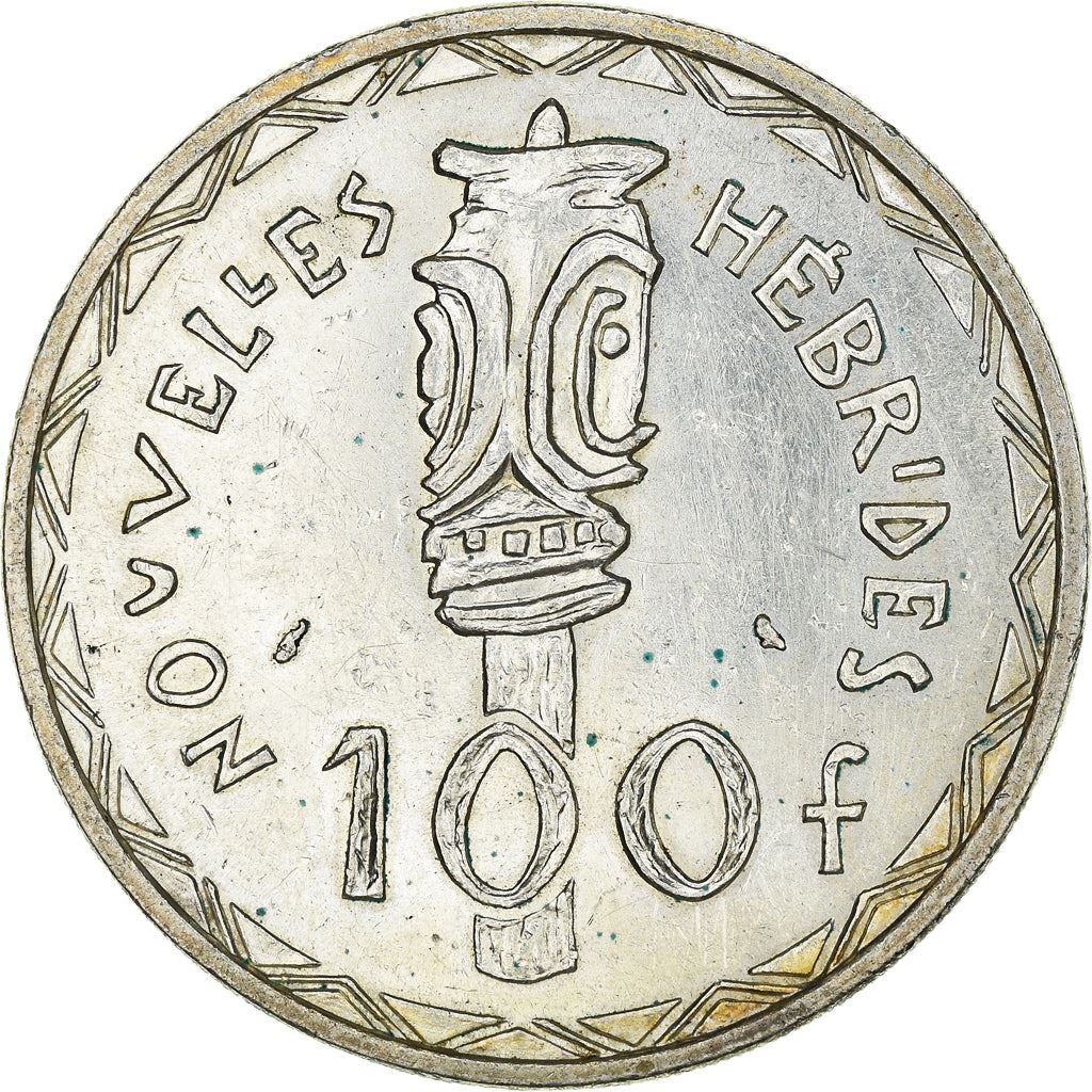 New Hebrides | 100 Francs Coin | Marianne | Bisj Totem Pole | Km:1 | 1966