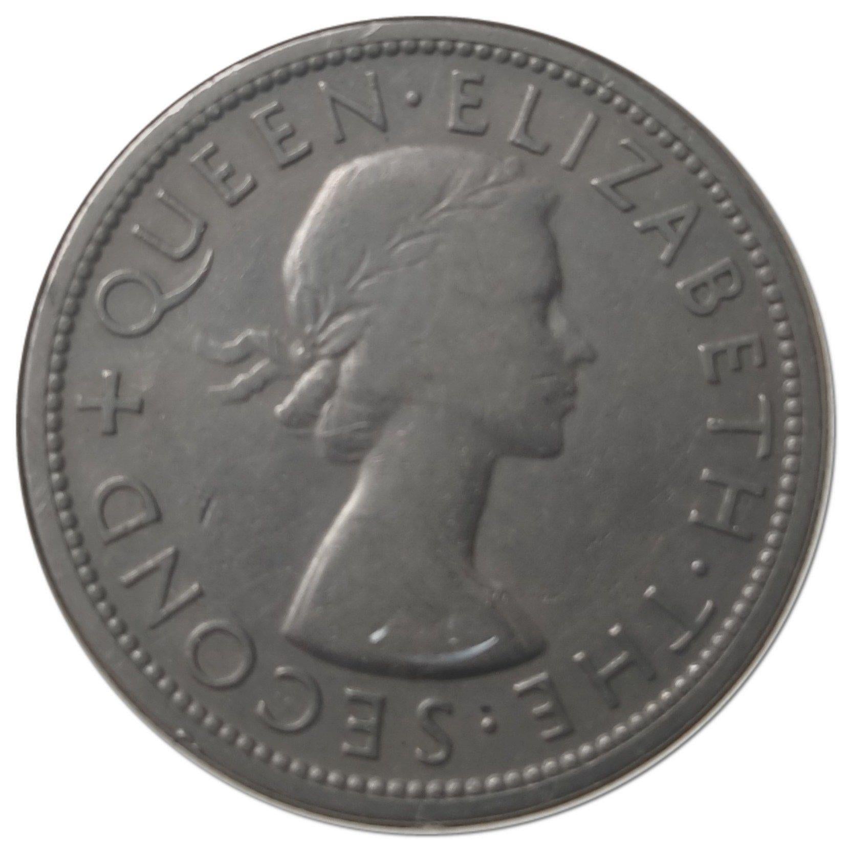 Southern Rhodesia | 1/2 Crown Coin | Elizabeth II | Shield | Pickaxe | KM:31 | 1954