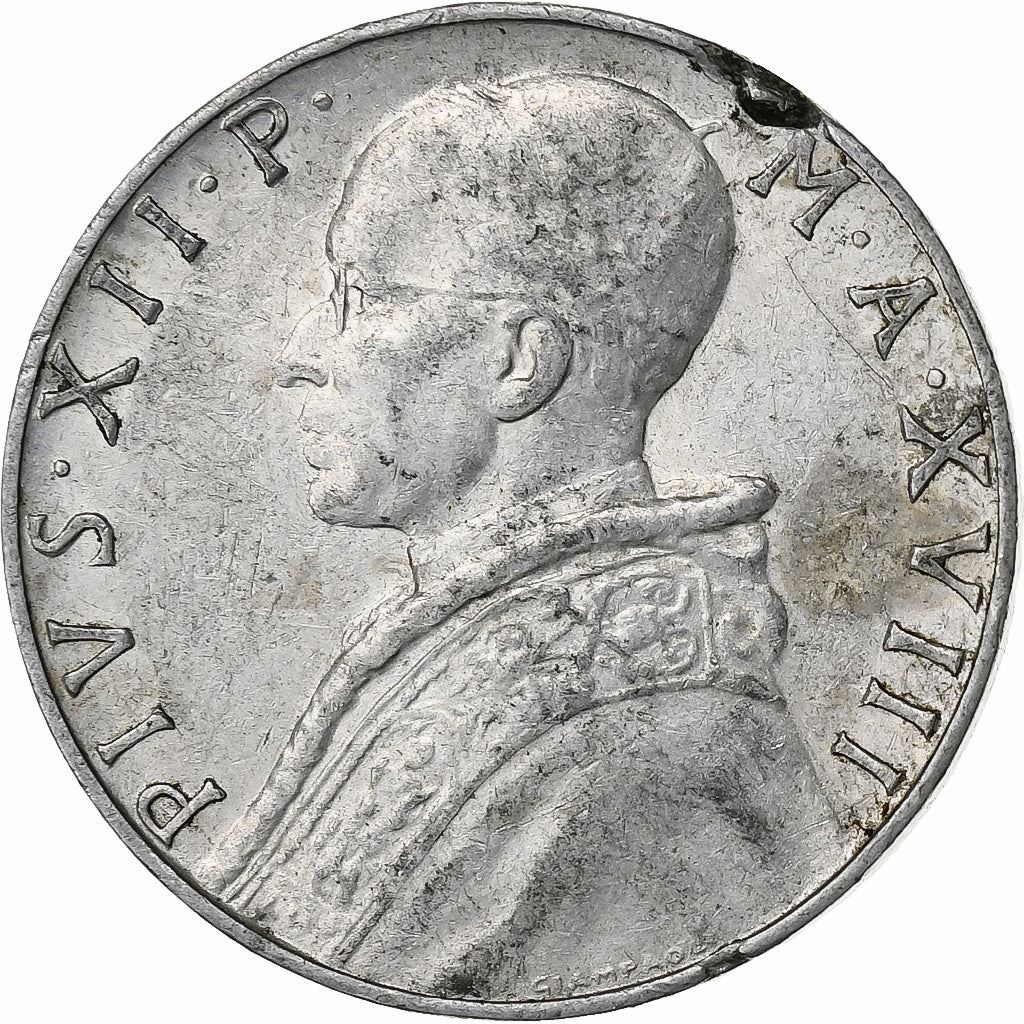 Vatican City | 10 Lire Coin | Pius XII | Km:52 | 1951 - 1958