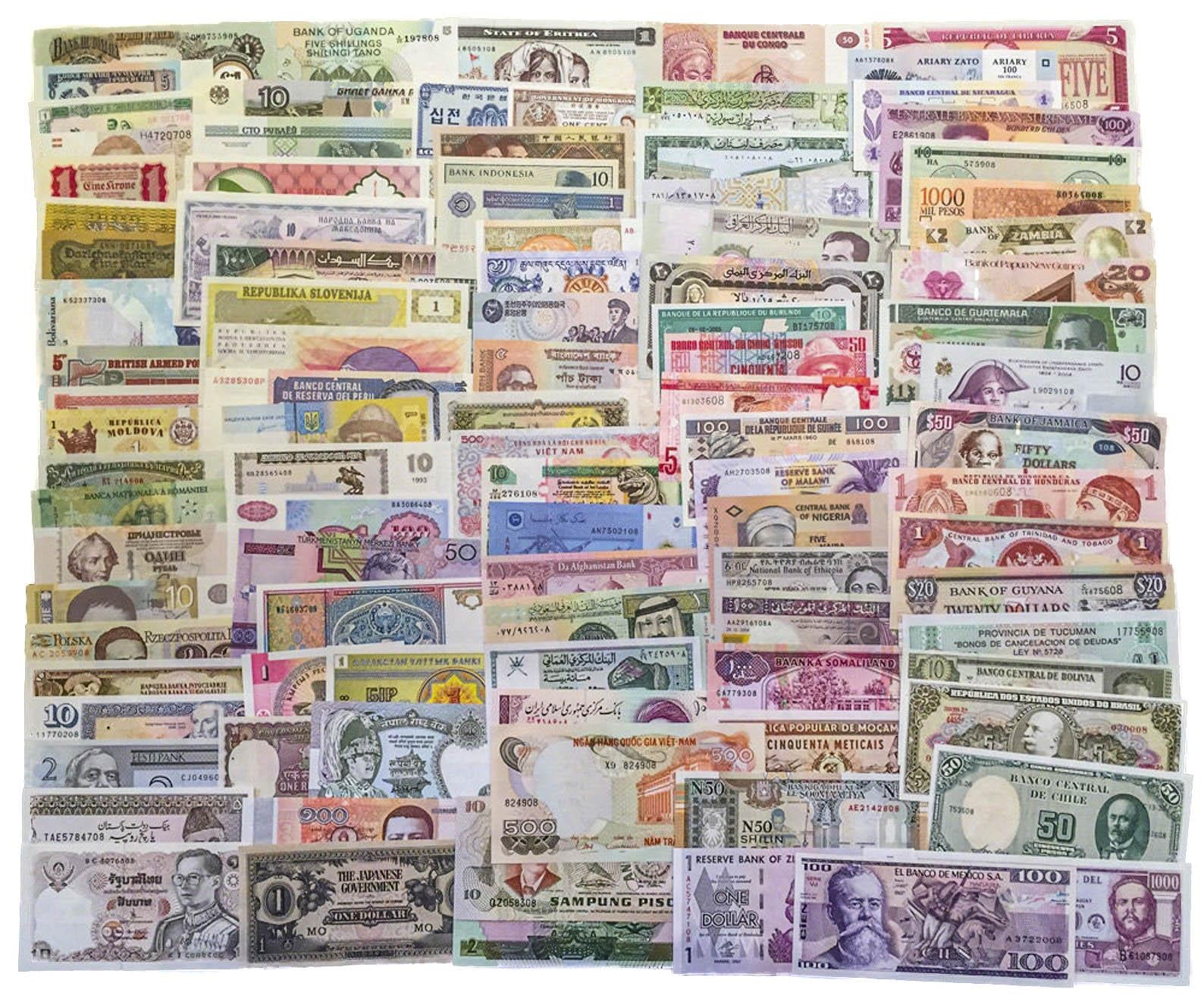 10 - 300 Mixed World Banknotes | 50+ Unique Countries | Genuine Currency | UNC Notes