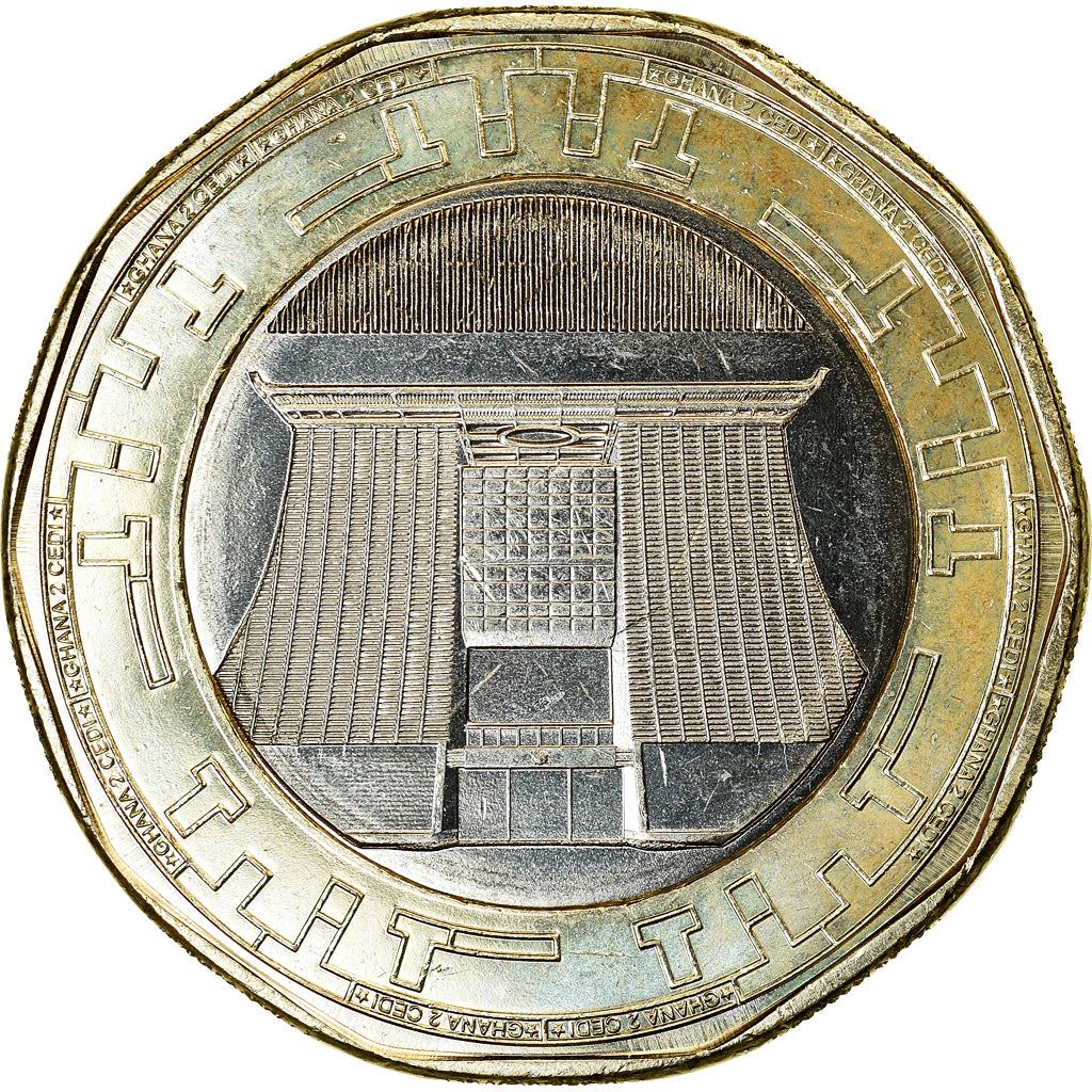 Ghana | 2 Cedis Coin | Bimetallic | Eagle | KM:82 | 2019