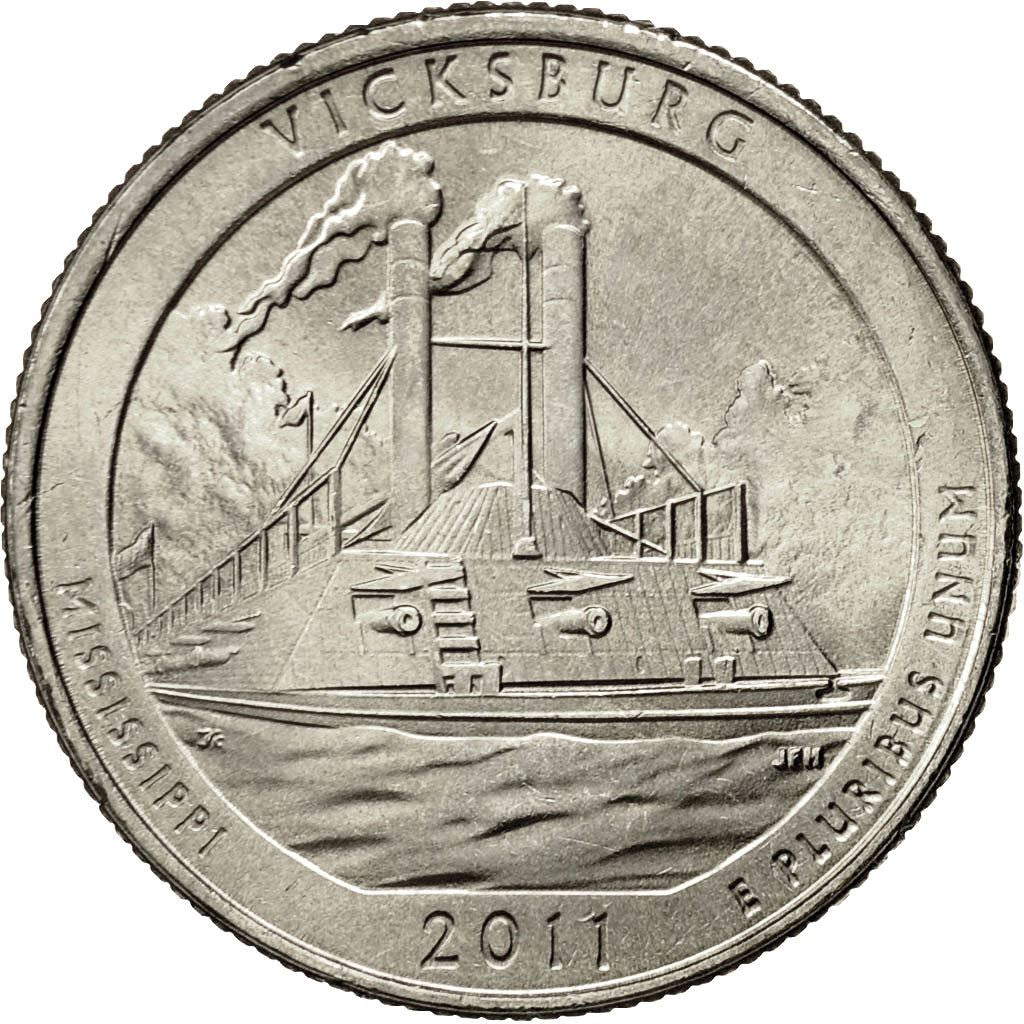 United States | 1/4 Dollar Coin | Vicksburg National Military Park | Km:497 | 2011