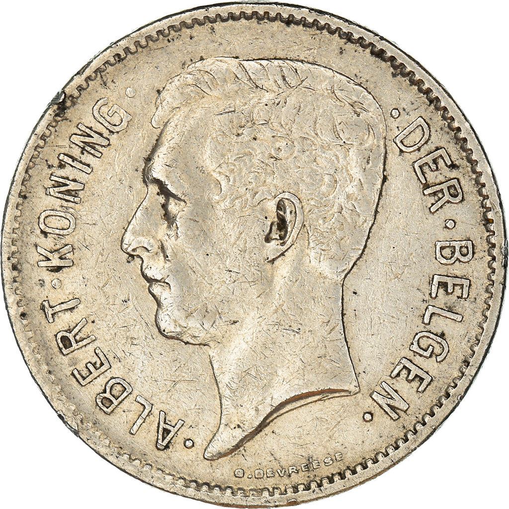 Belgian 1 Belga / 5 Francs Coin | Albert I Belgie | Star | Olive | KM98 | 1930 - 1933