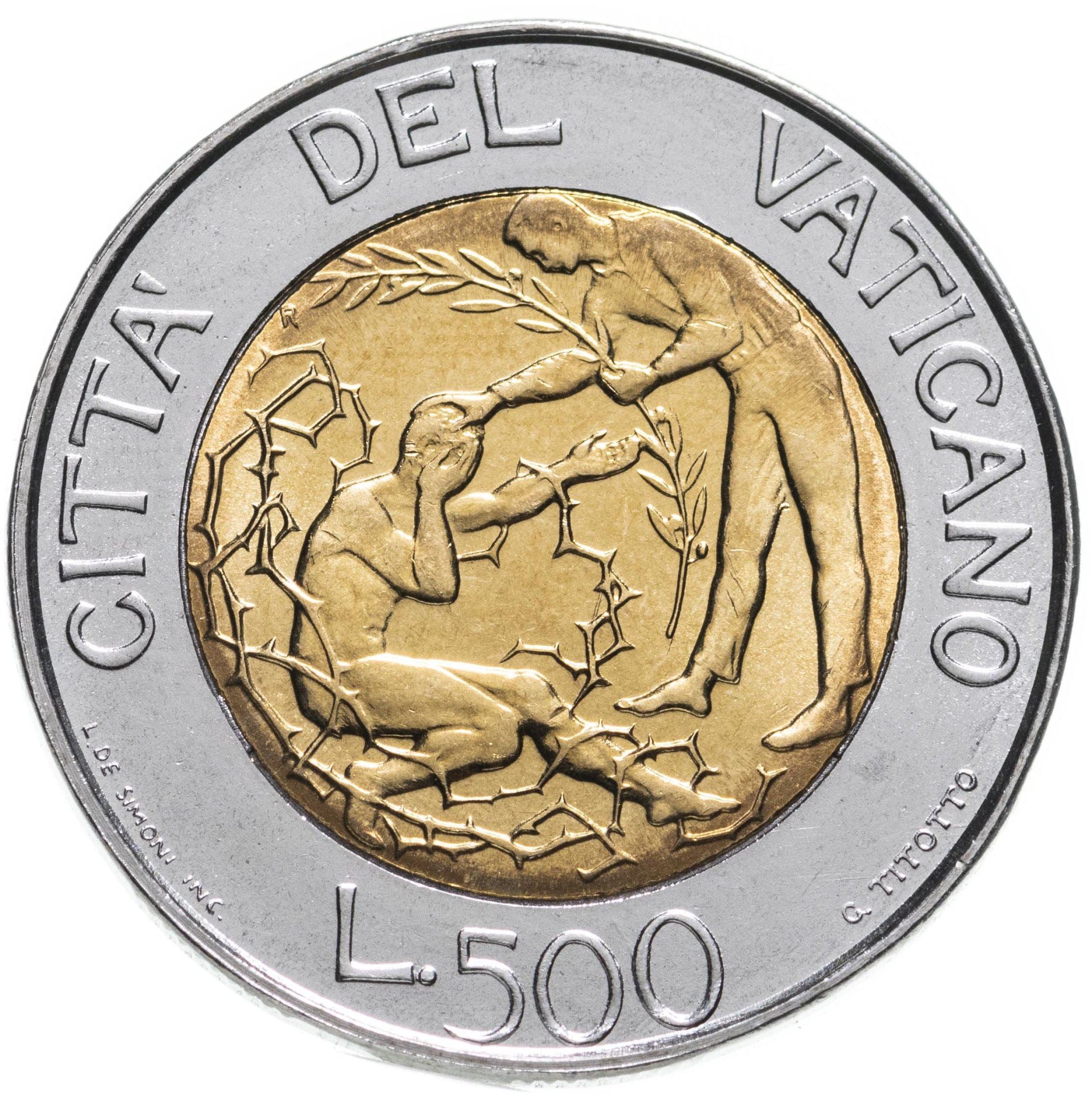 Vatican City | 500 Lire Coin | John Paul II | KM:285 | 1997