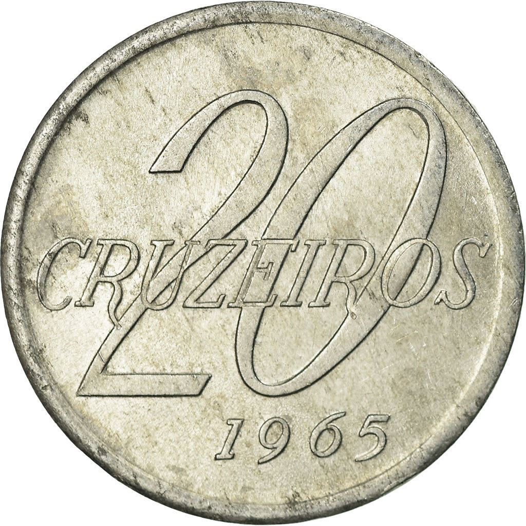 Brazil | 20 Cruzeiros Coin | Map of Brazil | Km:573 | 1965