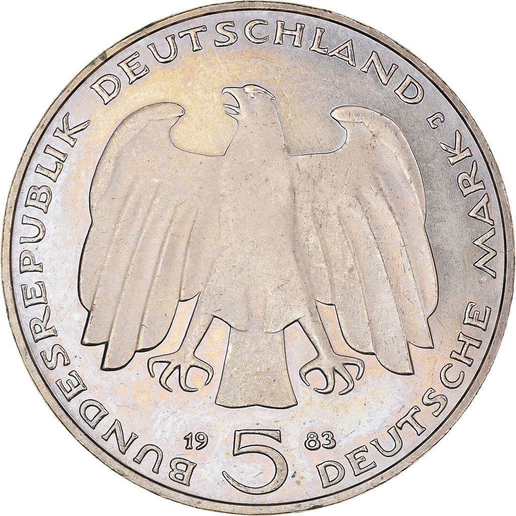 Germany 5 Deutsche Mark Coin | Karl Heinrich Marx | Eagle | KM158 | 1983