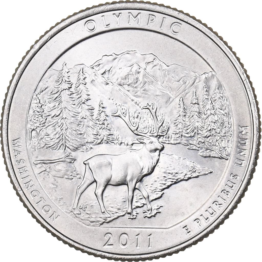 Stati Uniti | Moneta da 1/4 di Dollaro | Parco Nazionale Olimpico | Km:496 | 2011