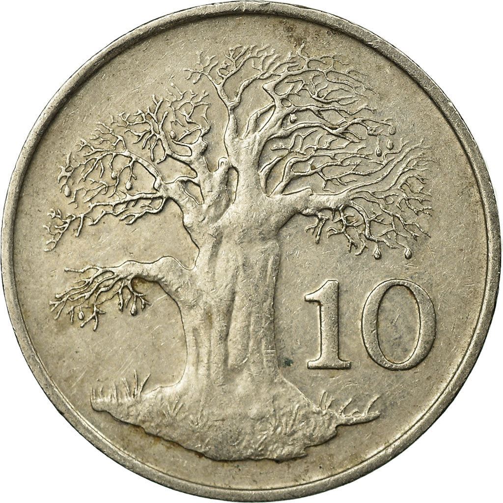 Zimbabwe | 10 Cents Coin | Baobab tree | Km:3 | 1980 - 1999