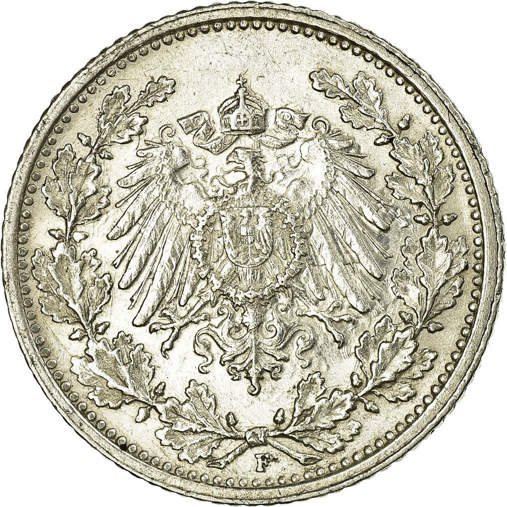 German Empire 1/2 Mark Coin | Deutsches Reich | Wilhelm II | Type 2 | KM17 | 1905 - 1919