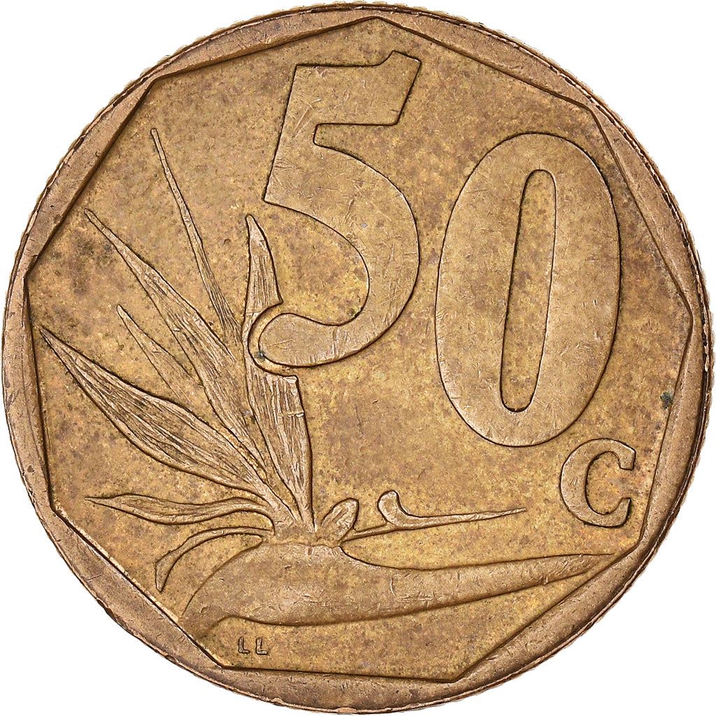 South Africa 50 Cents Afrikaans Legend - Suid-Afrika Coin KM331 2004