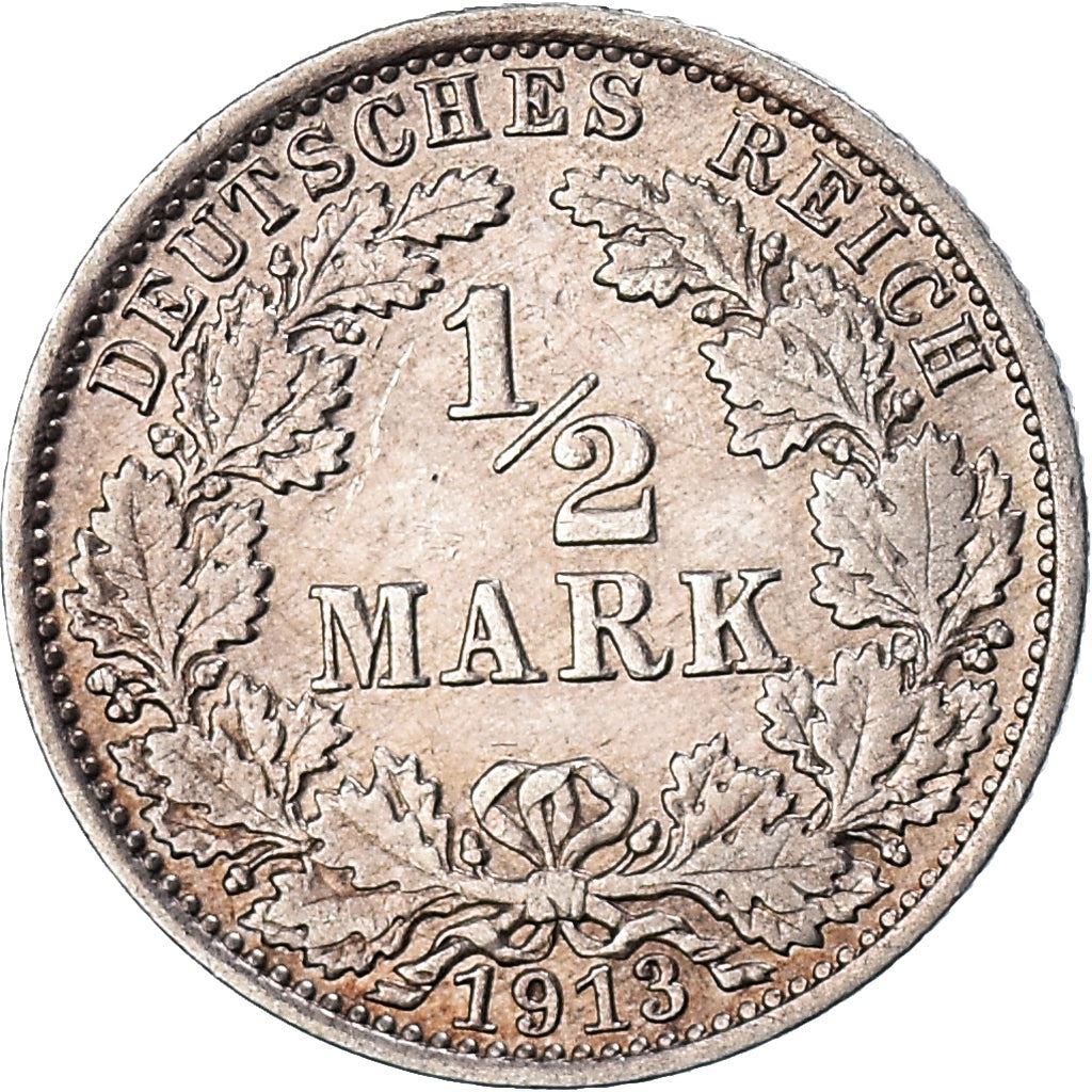 German Empire 1/2 Mark Coin | Deutsches Reich | Wilhelm II | Type 2 | KM17 | 1905 - 1919