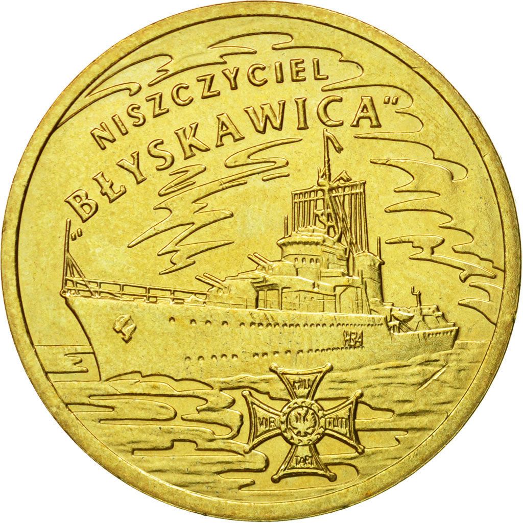 Poland | 2 Zlotys Coin | „Błyskawica” Destroyer | Y:820 | 2012