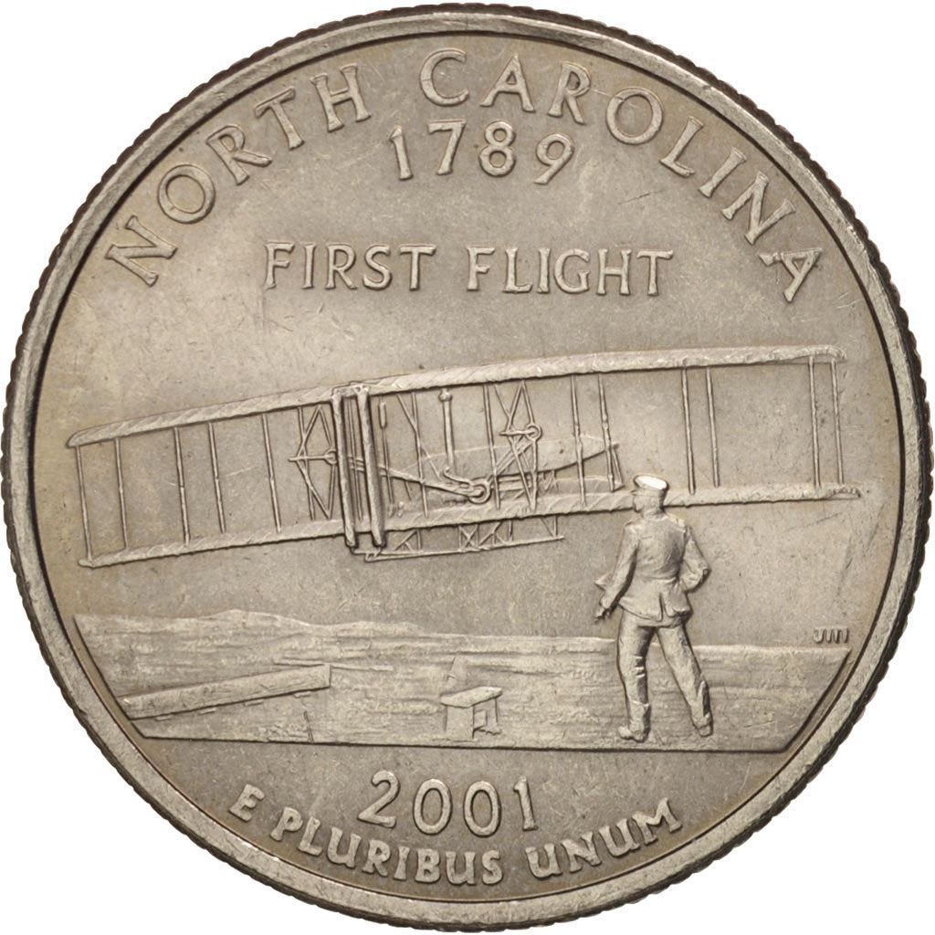 United States | 1/4 Dollar Coin | North Carolina | Km:319 | 2001