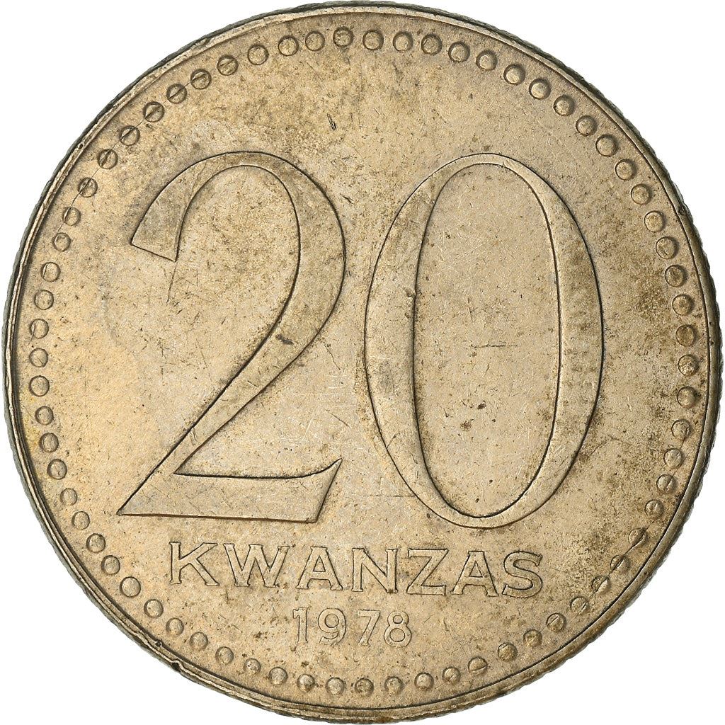 Angola | 20 Kwanzas Coin | Gear | Wreath | Km:87 | 1978