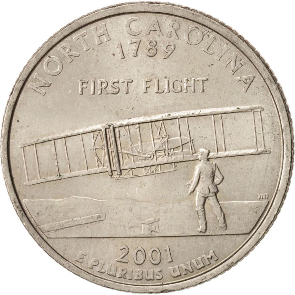 United States | 1/4 Dollar Coin | North Carolina | Km:319 | 2001