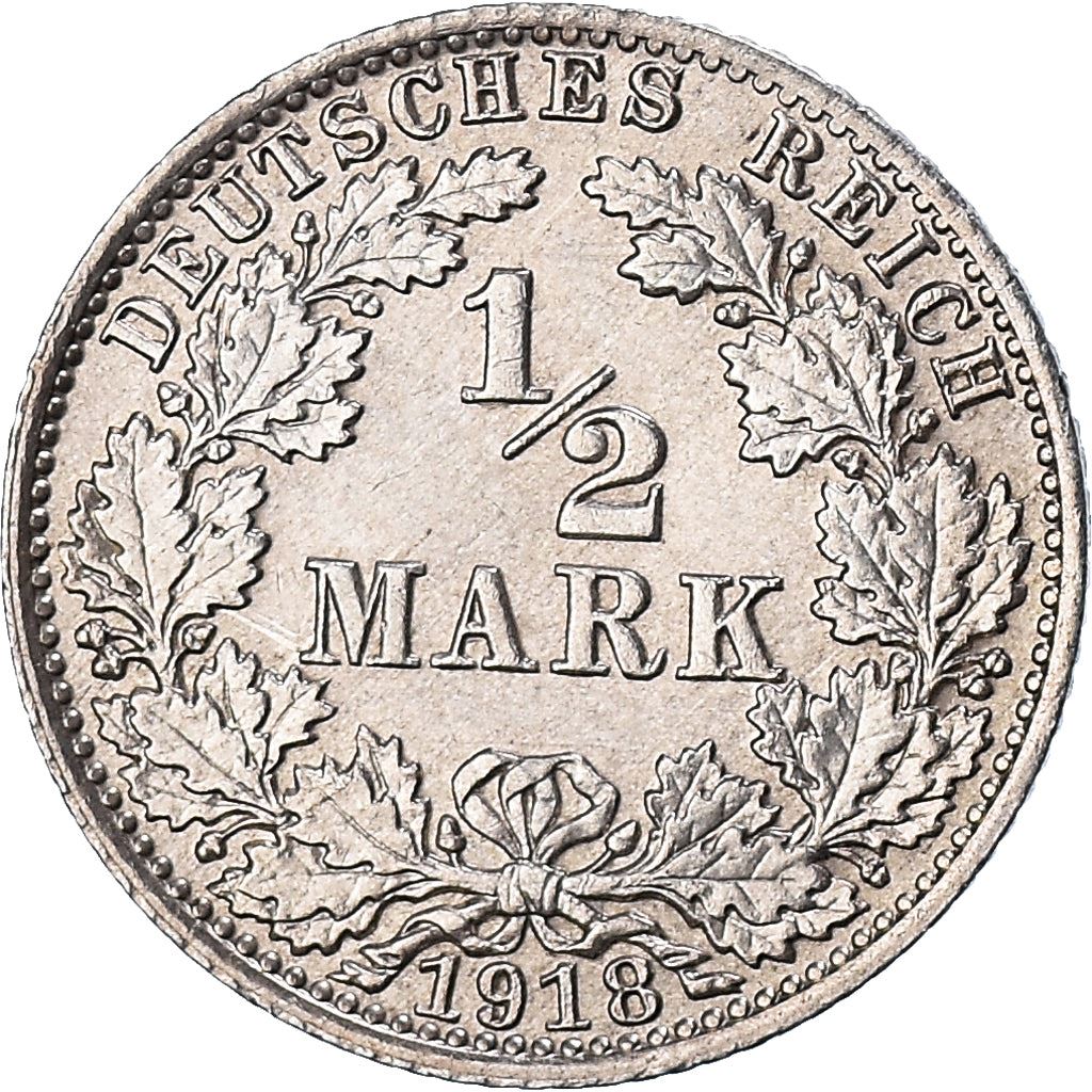 German Empire 1/2 Mark Coin | Deutsches Reich | Wilhelm II | Type 2 | KM17 | 1905 - 1919