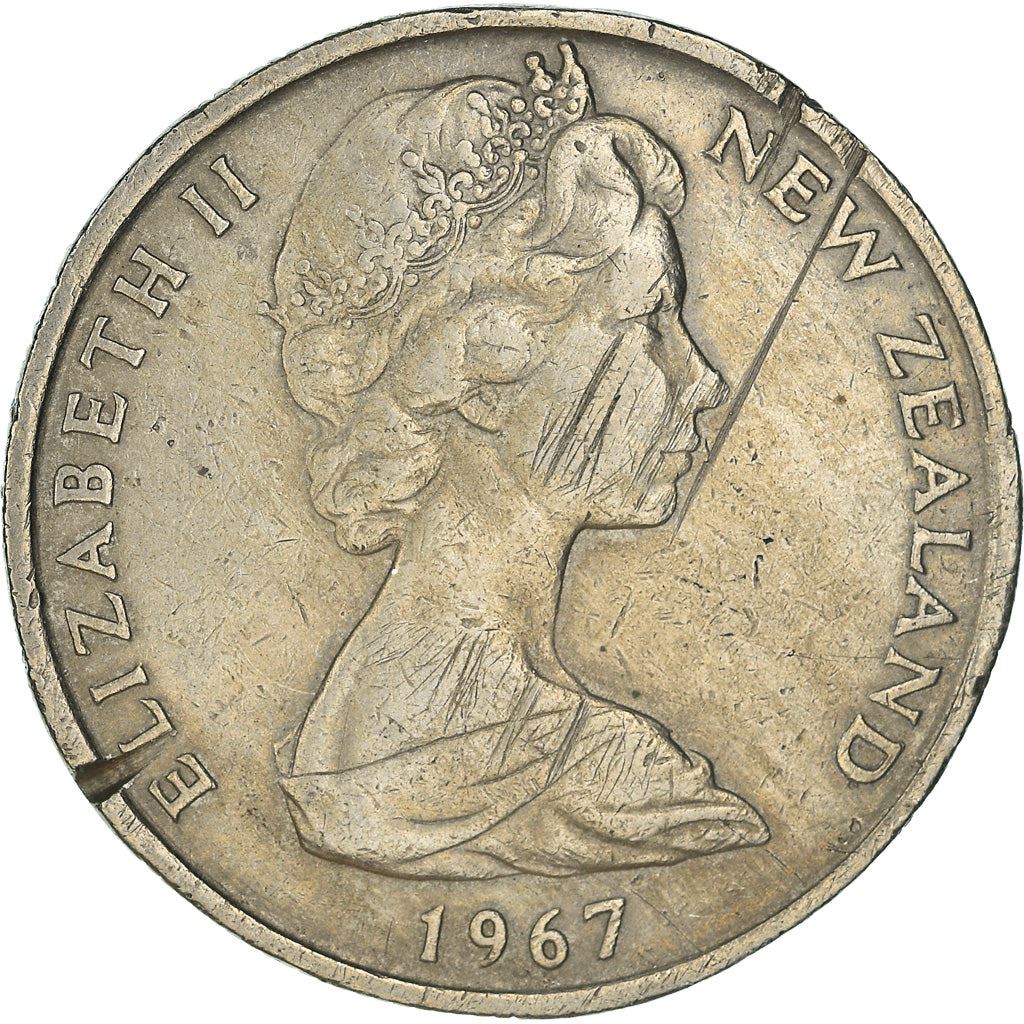 New Zealander 50 Cents Coin | Queen Elizabeth II | Captain James Cook | HMS Endeavour | KM37 | 1967 - 1985