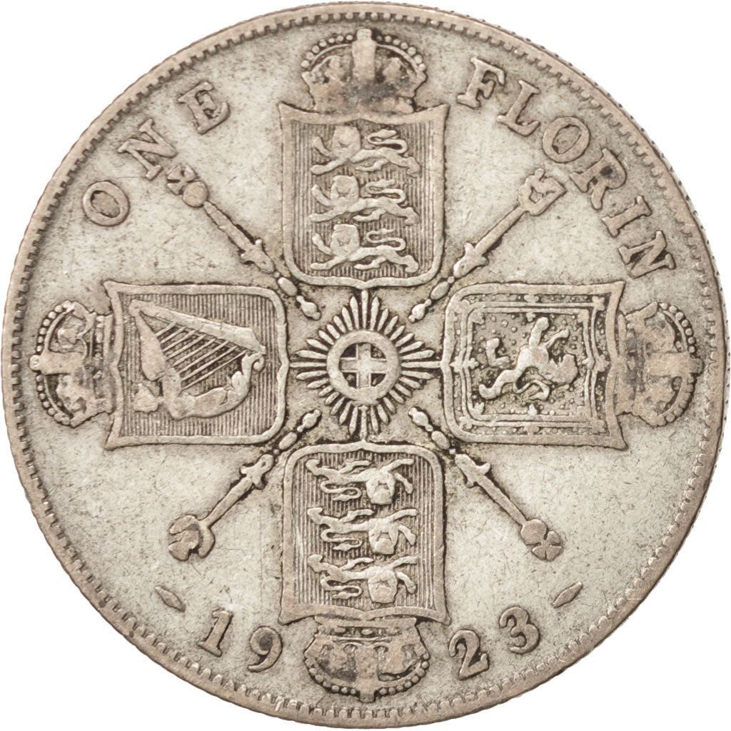 United Kingdom | 1 Florin Coin | George V | Km:817A | F-VF | 1920 - 1926
