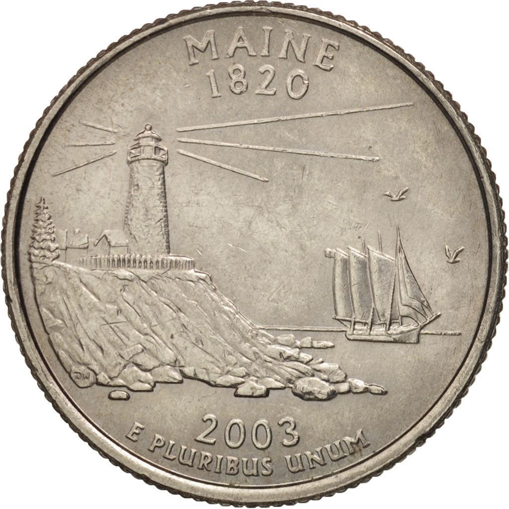 United States | 1/4 Dollar Coin | Maine | Km:345 | 2003