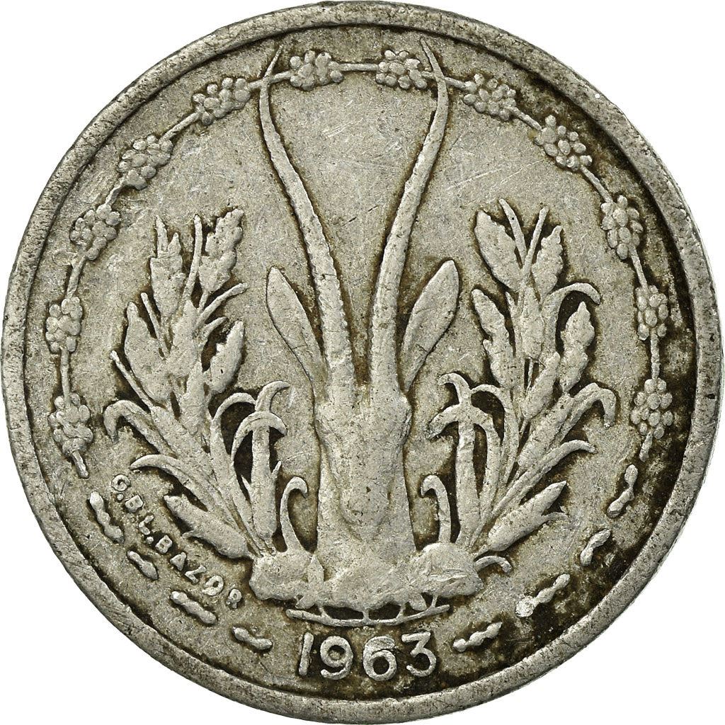 Western African States | 1 Franc Cfa Coin | Emblem of Central Bank | Gazelle | Km:3.2 | 1962 - 1963