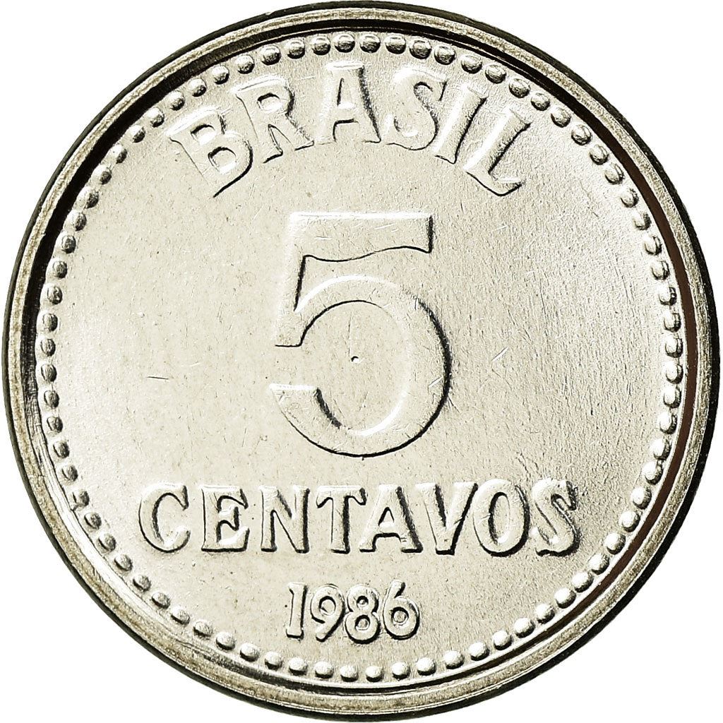 Монета Бразилии 5 сентаво KM601 1986 - 1988