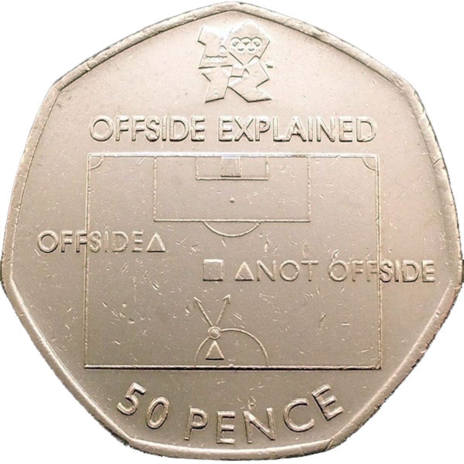 United Kingdom 50 Pence Coin | Elizabeth II 4th portrait | Football | 2011