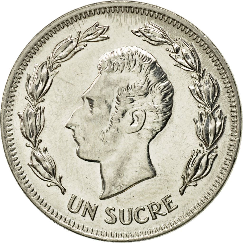 Ecuador | 1 Sucre Coin | Antonio José de Sucre | Nickel clad steel | KM:85.1 | 1985-1986