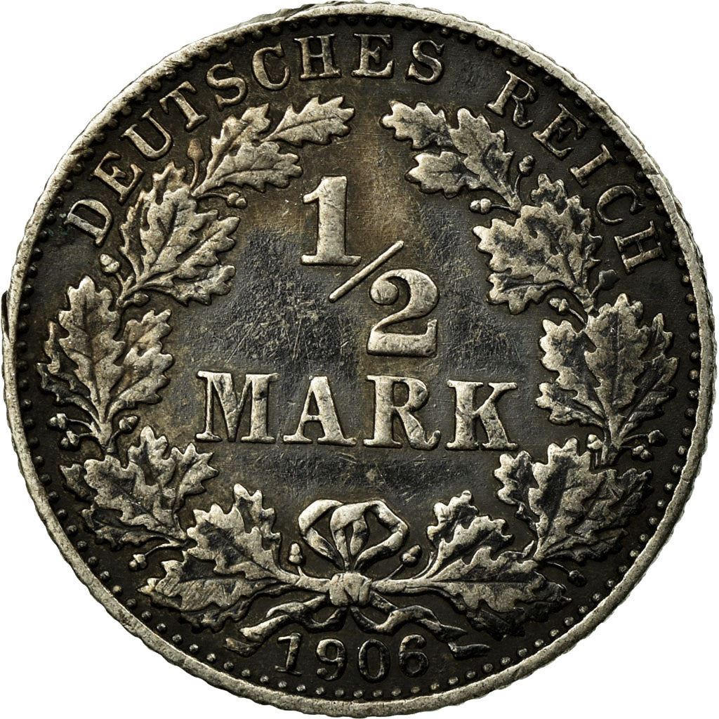 German Empire 1/2 Mark Coin | Deutsches Reich | Wilhelm II | Type 2 | KM17 | 1905 - 1919