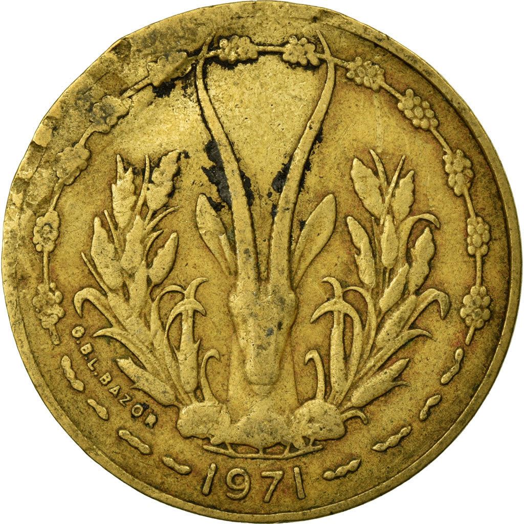 Western African States | 10 Francs Cfa Coin | Emblem of Central Bank | Gazelle | Km:1A | 1966 - 1981