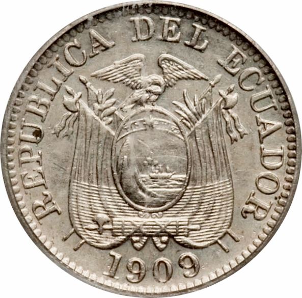 Ecuador 1 Centavo Coin | KM58 | 1909