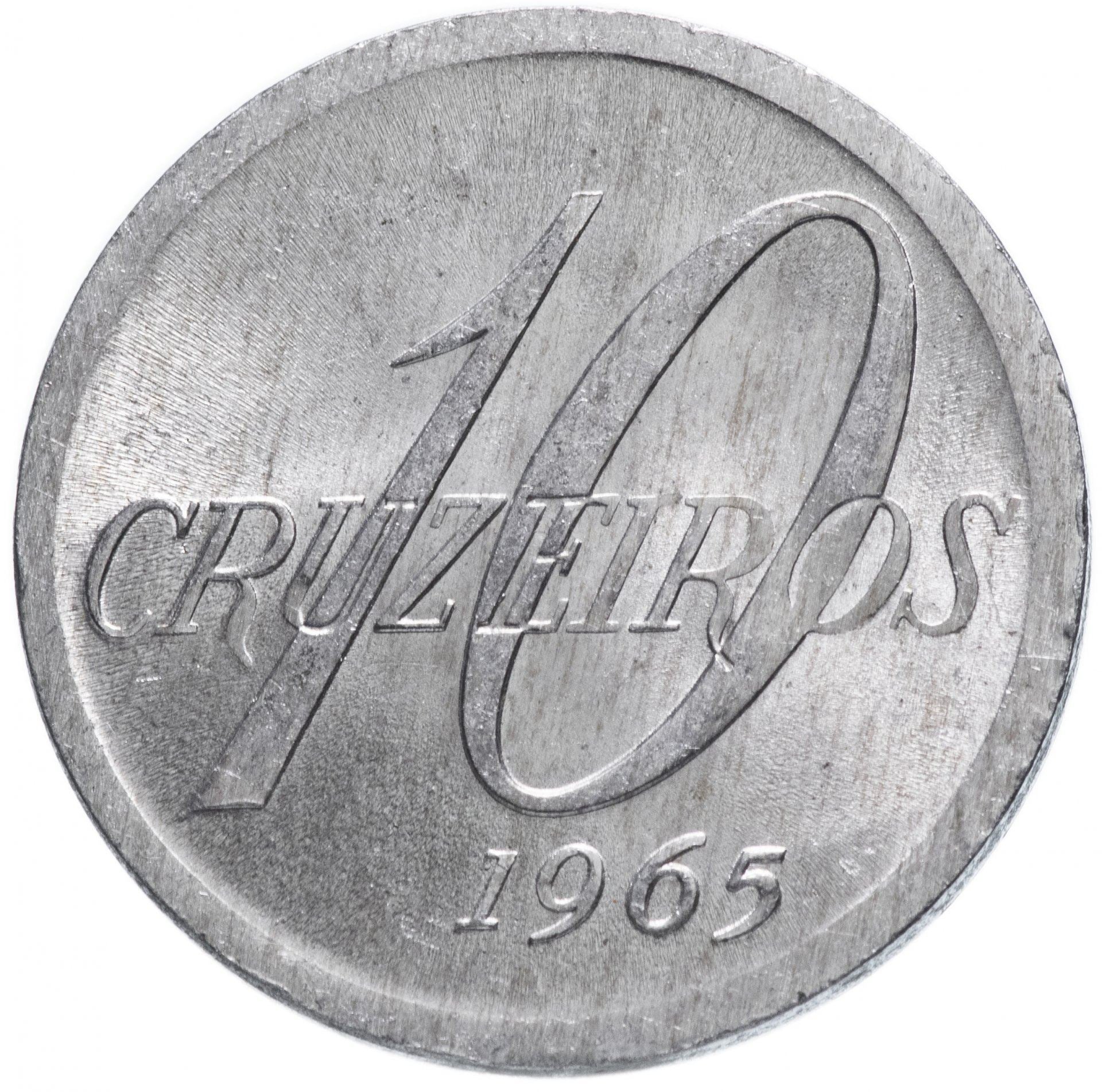 ברזיל | מטבע 10 קרוזיירוס | מפת ברזיל | ק"מ:572 | 1965