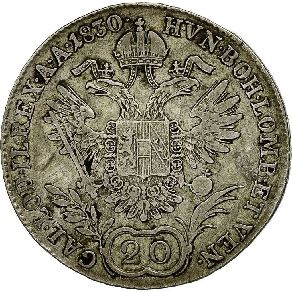 Austrian Empire | 20 Kreuzer Coin | Francis I of Austria | Imperial Eagle | Km:2145 | 1829 - 1830