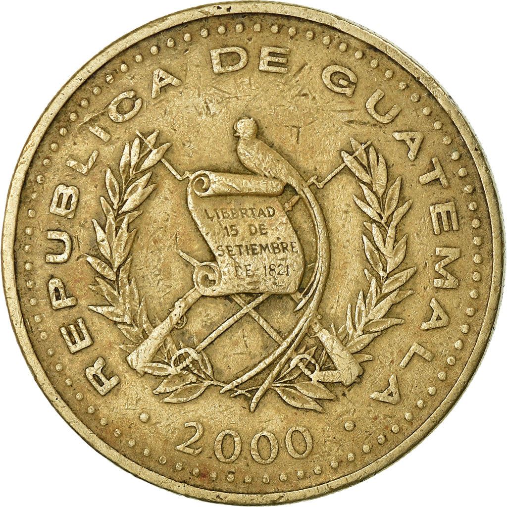 Guatemala | 1 Quetzal mynt | Riksvåpen | Due | Km:284 | 1999 - 2012